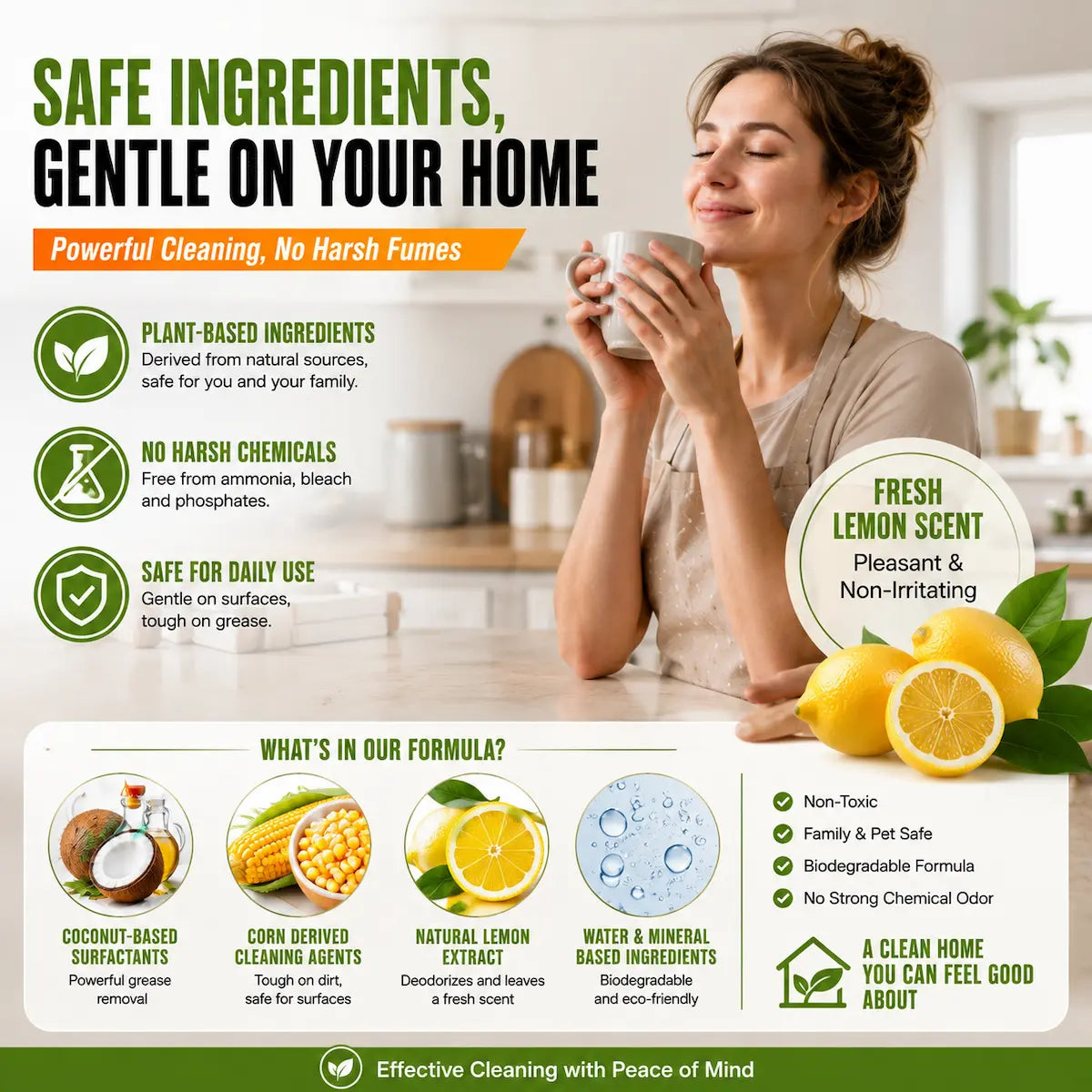 Heavy Duty Foaming Kitchen Degreaser & Oil Stain Remover for Kitchen Surfaces
