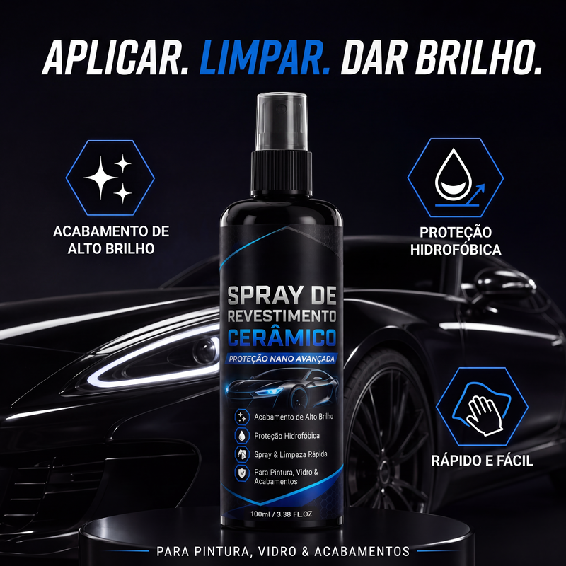 ✨ Quick Ceramic Coating Spray | 50% Off ⏰ Limited Time, Hydrophobic Car Paint Care 💧